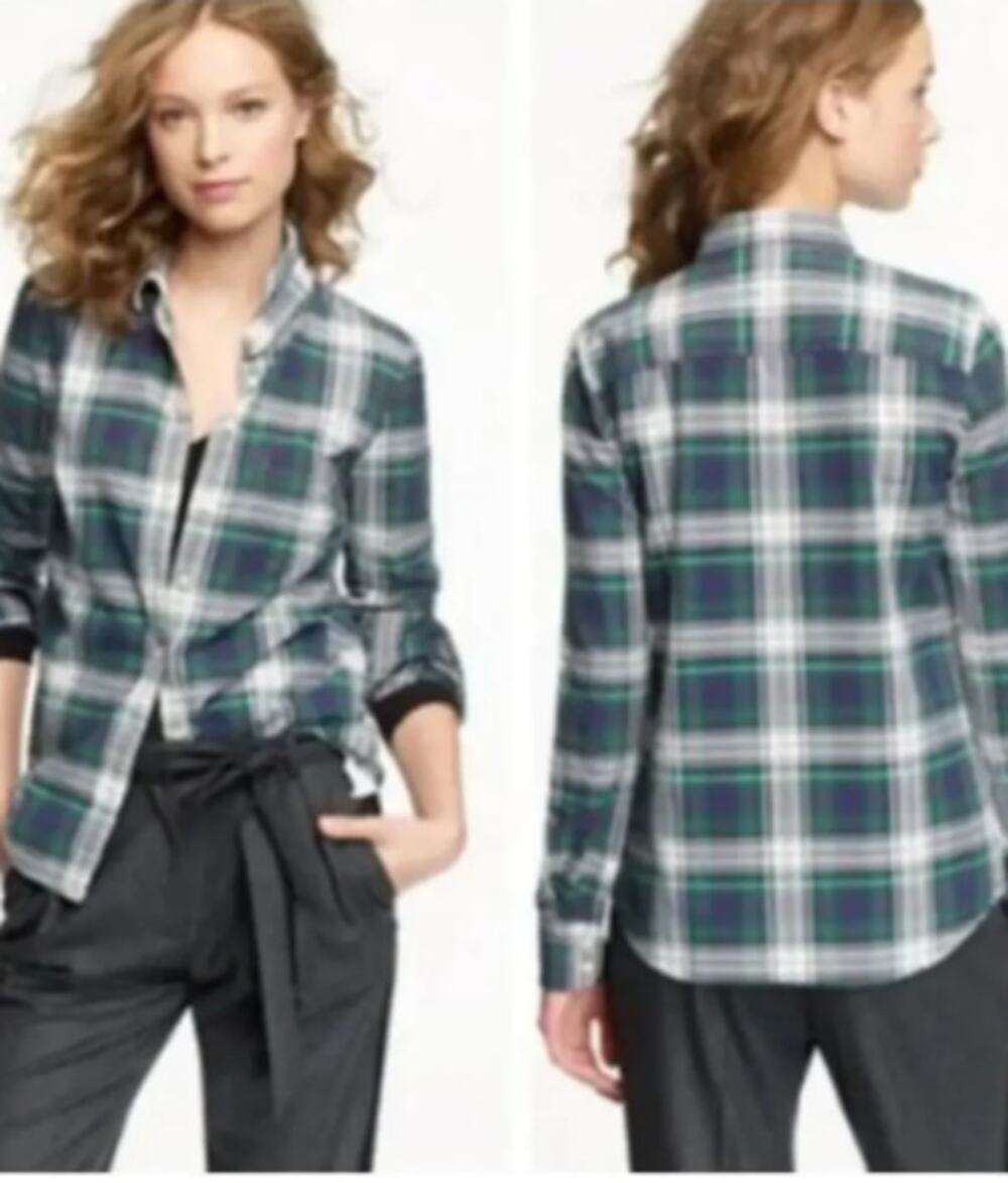 J. Crew Blue Plaid Boy Button Down Shirt Size 8